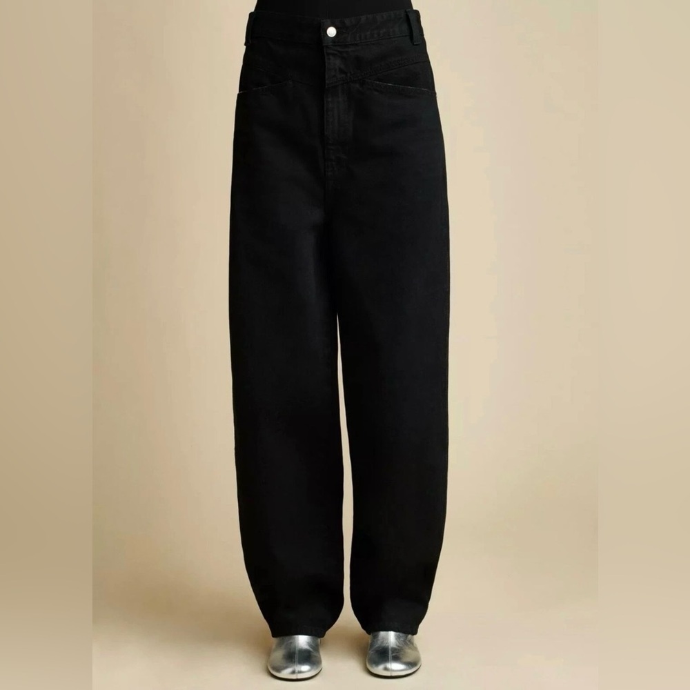 Khaite Preen Denim High Rise Wide Leg Denim Jeans in Black - Size 32 retail $680 - Picture 3 of 16